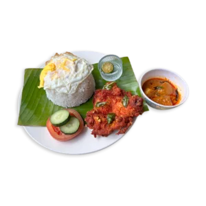 AYAM GORENG BEREMPAH WITH PLAIN RICE