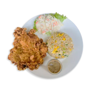 CRISPY FRIED CHICKEN CHOP SERVED WITH FRIED RICE