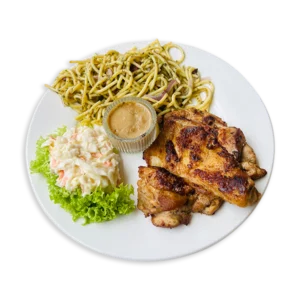 GRILLED CHICKEN CHOP SERVED WITH SPAGHETTI